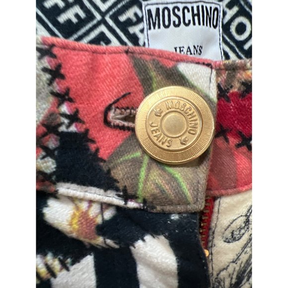 Vintage Moschino Floral Patchwork Pant Trousers Logo Design Pants - Picture 7 of 16